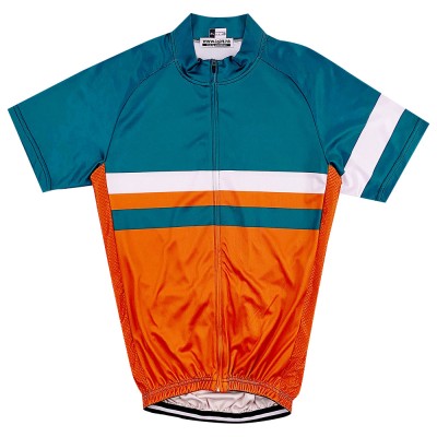 Custom Short Sleeve Colorblock Crew Neck Cycling Shirt Fashion Design Moisture-wicking Breathable Racing Cycling Shirt Cycling Shirt Manufacturer SKCSCP006 45 degree